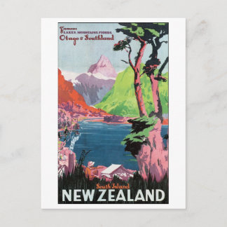Postal Afiche de viaje de Nueva Zelanda