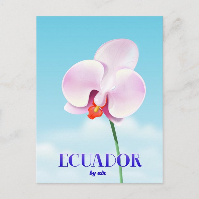 Postal Afiche de viaje de orquídeas de Ecuador (Anverso)