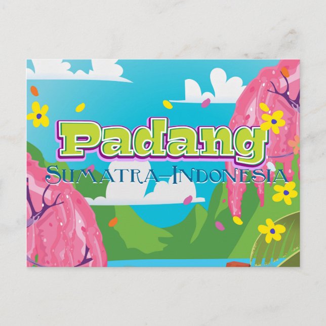 Postal Afiche de viaje de Padang indonesia (Anverso)