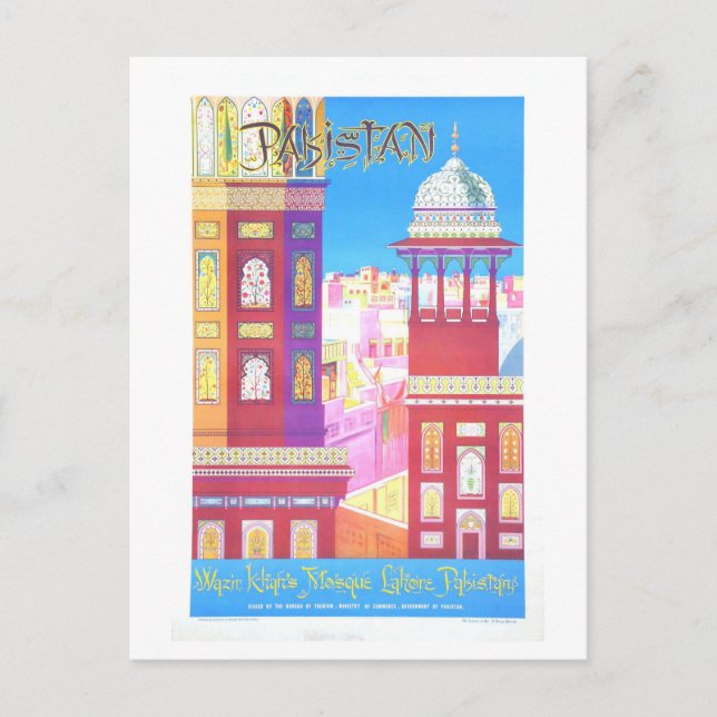 Postal Afiche de viaje de Pakistán (Anverso)