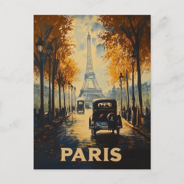 Postal Afiche de viaje de París de los años 30 (Anverso)