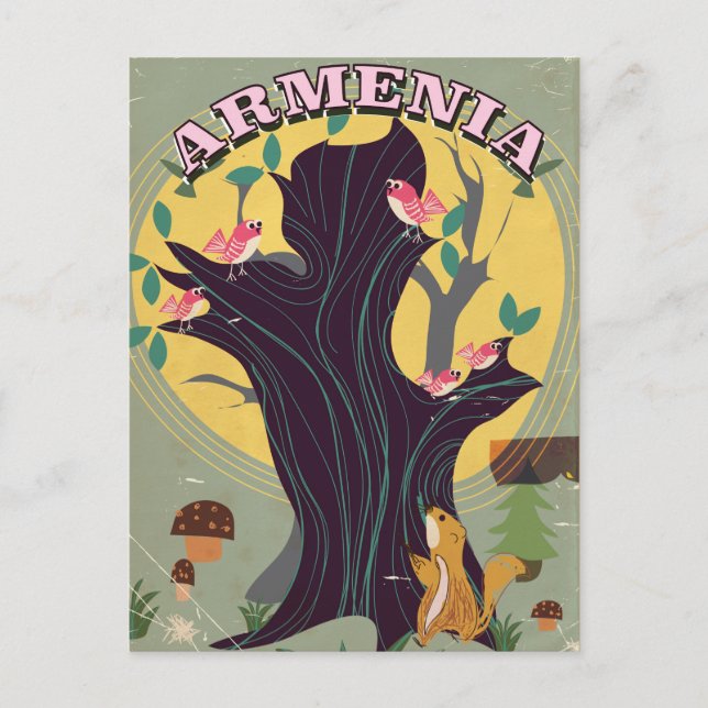 Postal Afiche de viaje de personalizado de Armenia (Anverso)