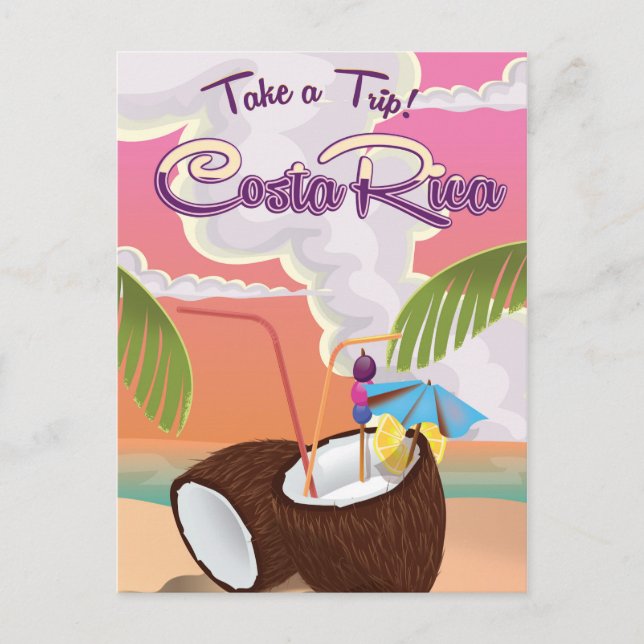 Postal afiche de viaje de Personalizado de costa Rica. (Anverso)