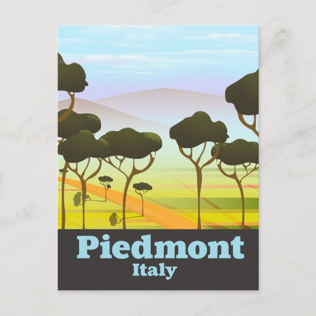 Postal Afiche de viaje de Piedmont Italy (Anverso)