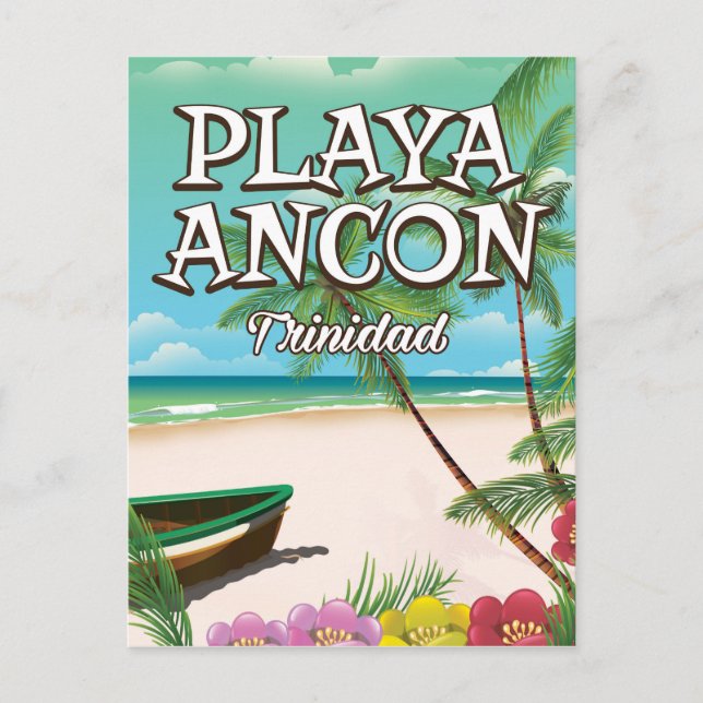 Postal Afiche de viaje de Playa Ancón Trinidad (Anverso)