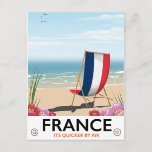 Postal Afiche de viaje de playa de Francia
