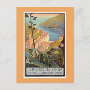 Postal Afiche de viaje de Portofino Italiano Riviera
