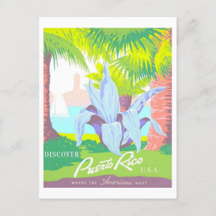 Postal Afiche de viaje de Puerto Rico