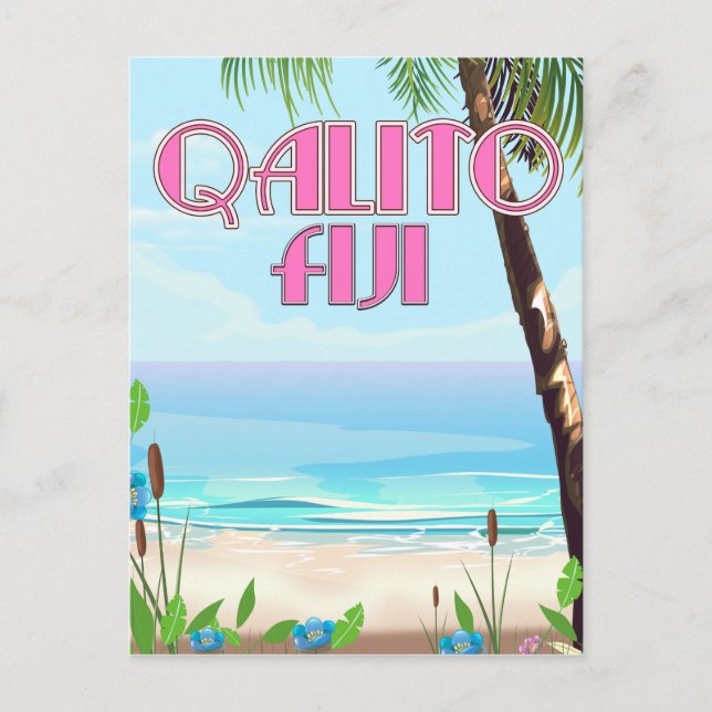 Postal Afiche de viaje de Qalito Fiyi (Anverso)