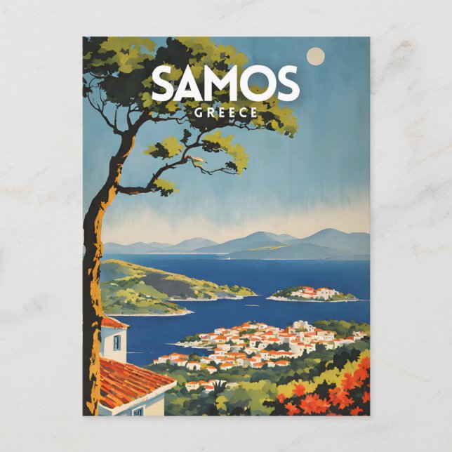 Postal Afiche de viaje de Samos (Anverso)
