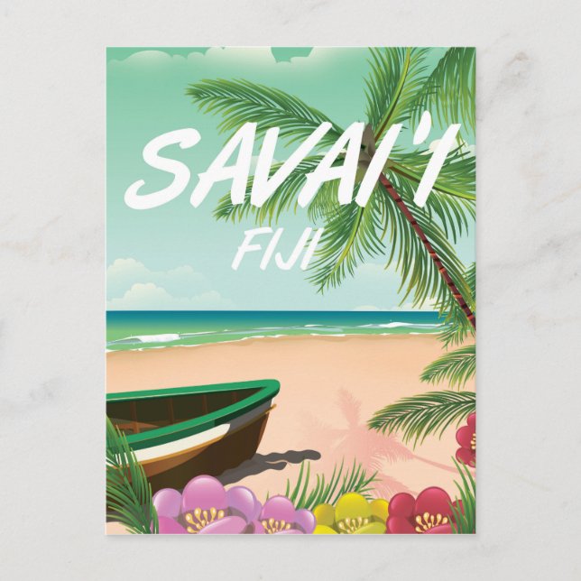 Postal Afiche de viaje de Savai'i Fiji Samoa (Anverso)