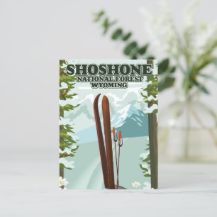 Postal Afiche de viaje de Shoshone National Forest Ski
