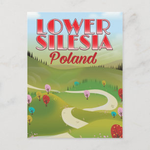 Postal afiche de viaje de Silesia Polonia baja