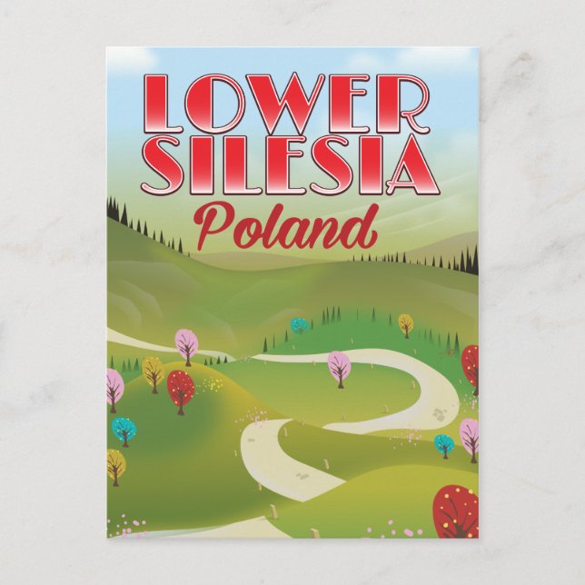 Postal afiche de viaje de Silesia Polonia baja (Anverso)