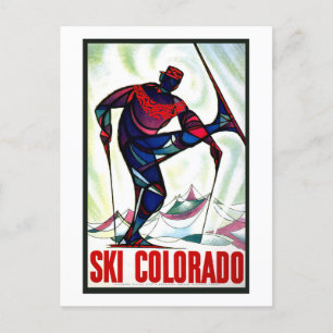 Postal Afiche de Viaje de Ski Colorado