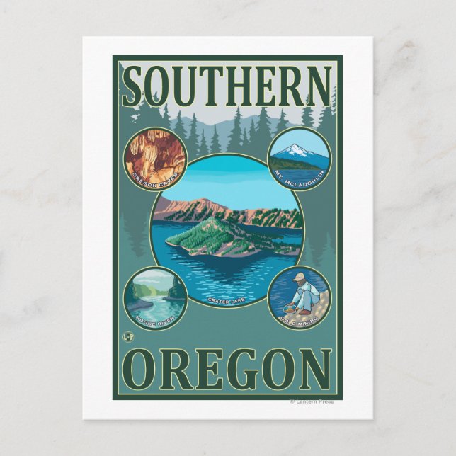 Postal Afiche de viaje de Southern OregonScenic (Anverso)