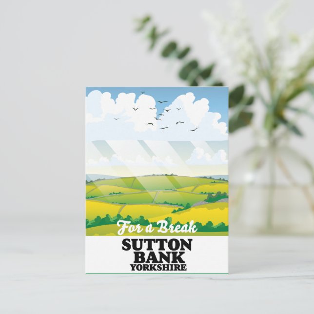 Postal Afiche de viaje de Sutton Bank yorkshire (Anverso de pie)