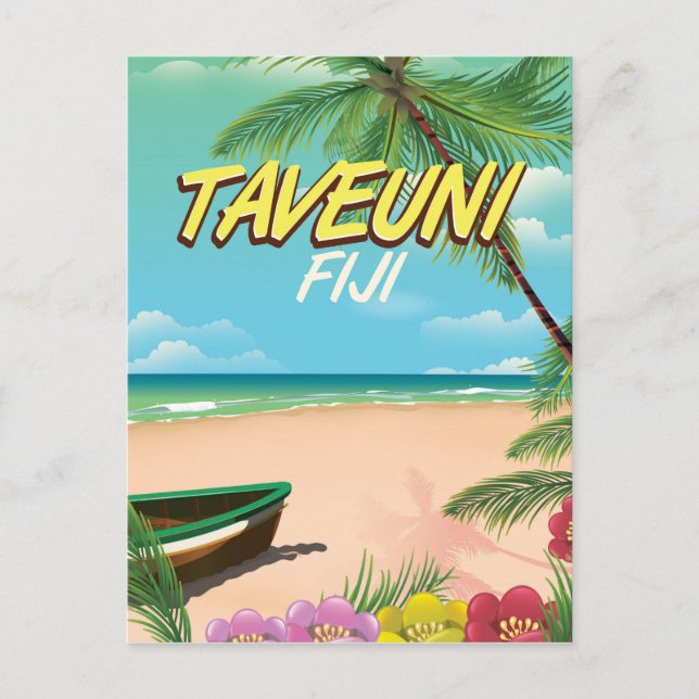 Postal Afiche de viaje de Taveuni en Fiyi (Anverso)