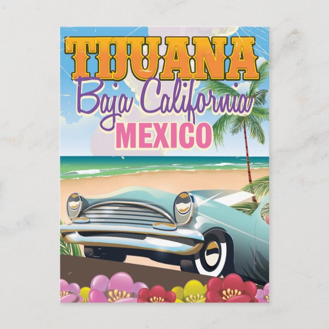 Postal Afiche de viaje de Tijuana Baja California en Méxi (Anverso)