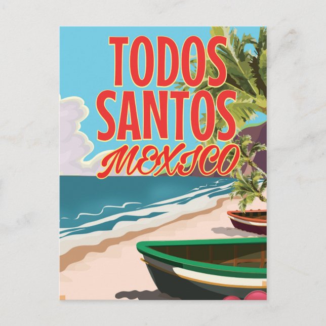 Postal Afiche de viaje de Todos Santos México (Anverso)