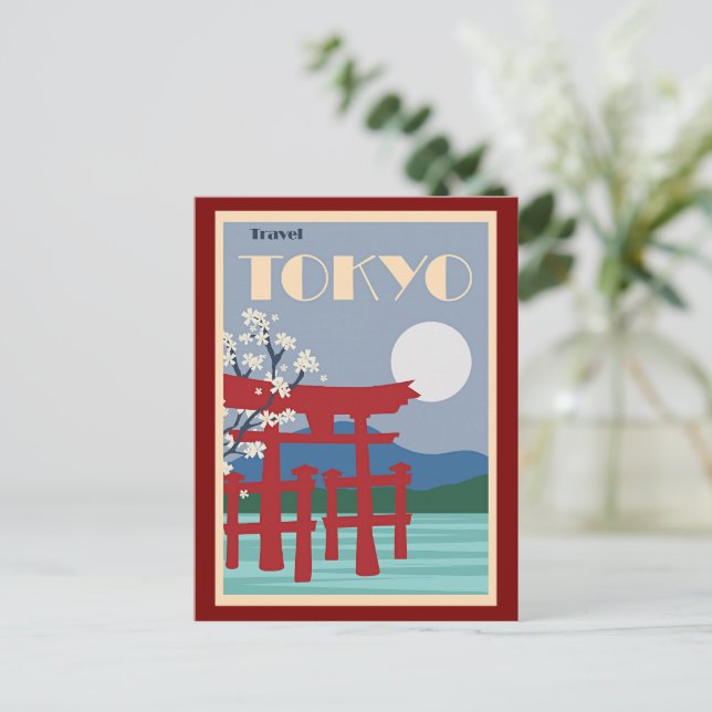Postal Afiche de viaje de Tokio (Anverso de pie)
