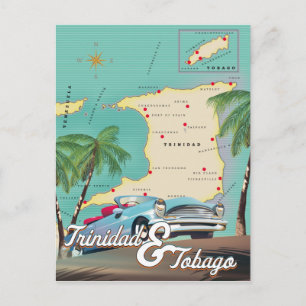 Postal Afiche de viaje de Trinidad y Tobago