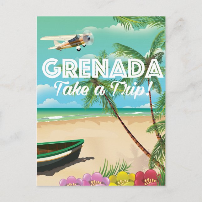 Postal Afiche de viaje de vacaciones de la época de Grana (Anverso)