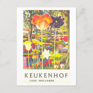 Postal Afiche de Viaje de Vintage Keukenhof Holland Tulip
