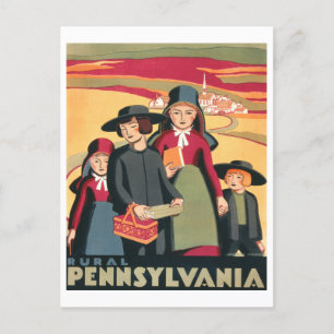 Postal Afiche de Viaje de Vintage WPA Rural Pennsylvania
