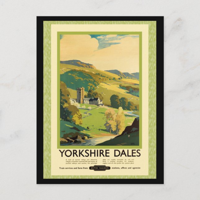 Postal Afiche de viaje de Yorkshire Dales (Anverso)