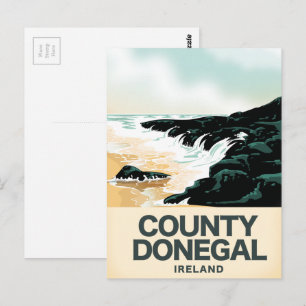 Postal Afiche de viaje del Condado de Donegal Seaside