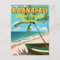 Afiche de viaje del condado de Kaanapali Maui en H