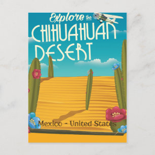 Postal Afiche de viaje del desierto de Chihuahua Estados 