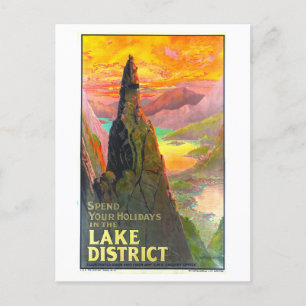 Postal Afiche de viaje del Distrito de Vintage Lake
