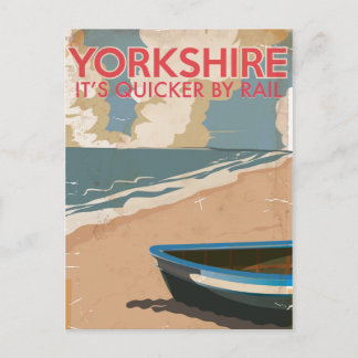 Postal Afiche de viaje del ferrocarril de época de Yorksh