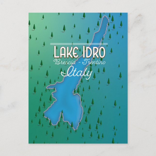 Postal Afiche de viaje del lago Idro Italy (Anverso)