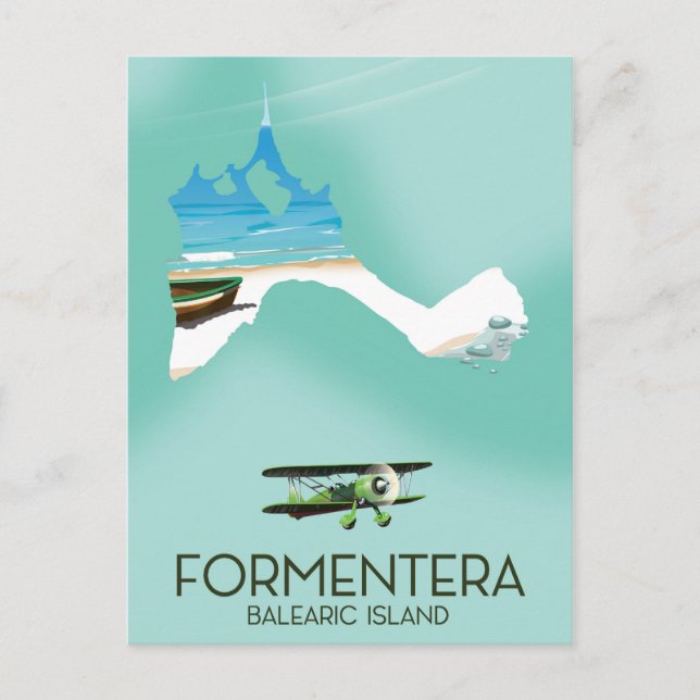 Postal Afiche de viaje del Mapa de Islas Baleares de Form (Anverso)