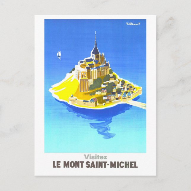 Postal Afiche de Viaje del Mont Saint-Michel (Anverso)