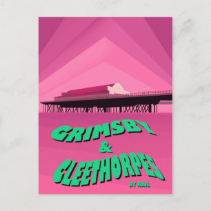 Postal Afiche de viaje del muelle Grimsby y Cleethorpes