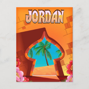 Postal Afiche de viaje del Palacio de Jordania