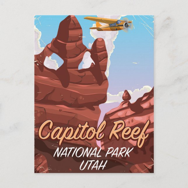 Postal Afiche de viaje del Parque Nacional Capitol Reef (Anverso)