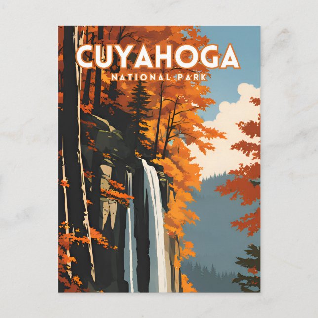 Postal Afiche de viaje del Parque Nacional de Cuyahoga (Anverso)