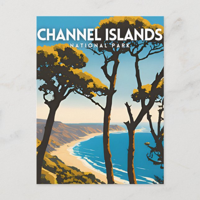 Postal Afiche de viaje del Parque Nacional de las Islas d (Anverso)