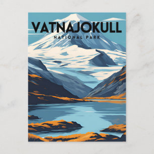 Postal Afiche de viaje del Parque Nacional de Vatnajokull