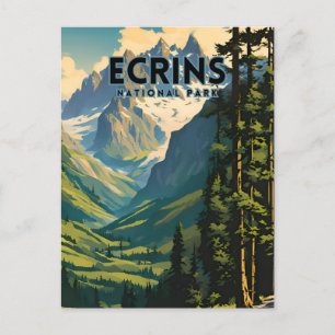 Postal Afiche de viaje del Parque Nacional Ecrins