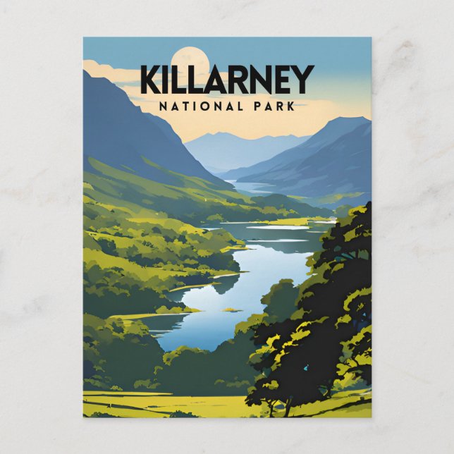 Postal Afiche de viaje del Parque Nacional Killarney (Anverso)
