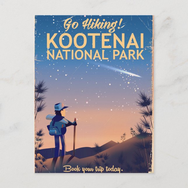 Postal Afiche de viaje del Parque Nacional Kootenai (Anverso)