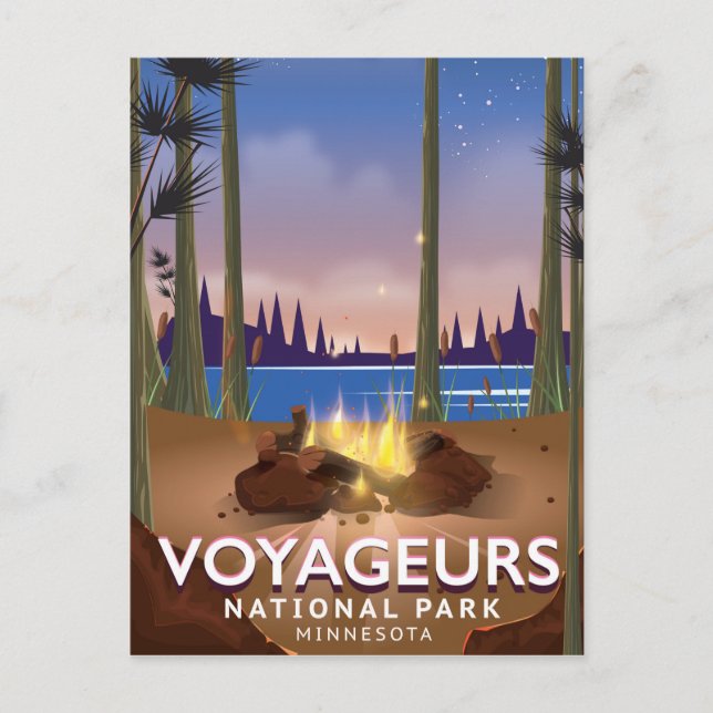 Postal Afiche de viaje del Parque Nacional Voyageurs Minn (Anverso)