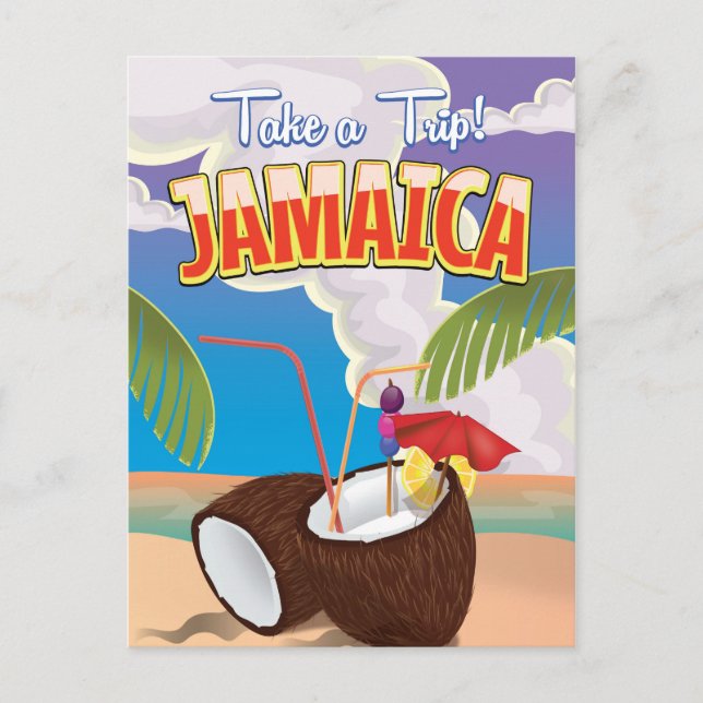 Postal Afiche de viaje del Personalizado de Jamaica (Anverso)