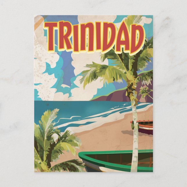 Postal Afiche de viaje del personalizado de Trinidad (Anverso)